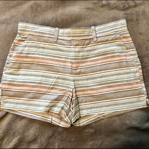striped blue Gap high rise shorts